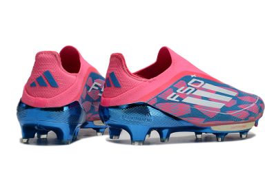 Adidas F50+ Lightstrike Pro Laceless FG Low-Tops Soccer Cleats - Pink/Blue/White