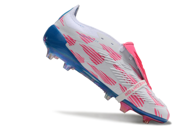 Adidas Predator Elite Foldover Tongue FG Low-Tops Soccer Cleats - White/Blue/Pink