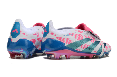 Adidas Predator Elite Foldover Tongue FG Low-Tops Soccer Cleats - White/Blue/Pink