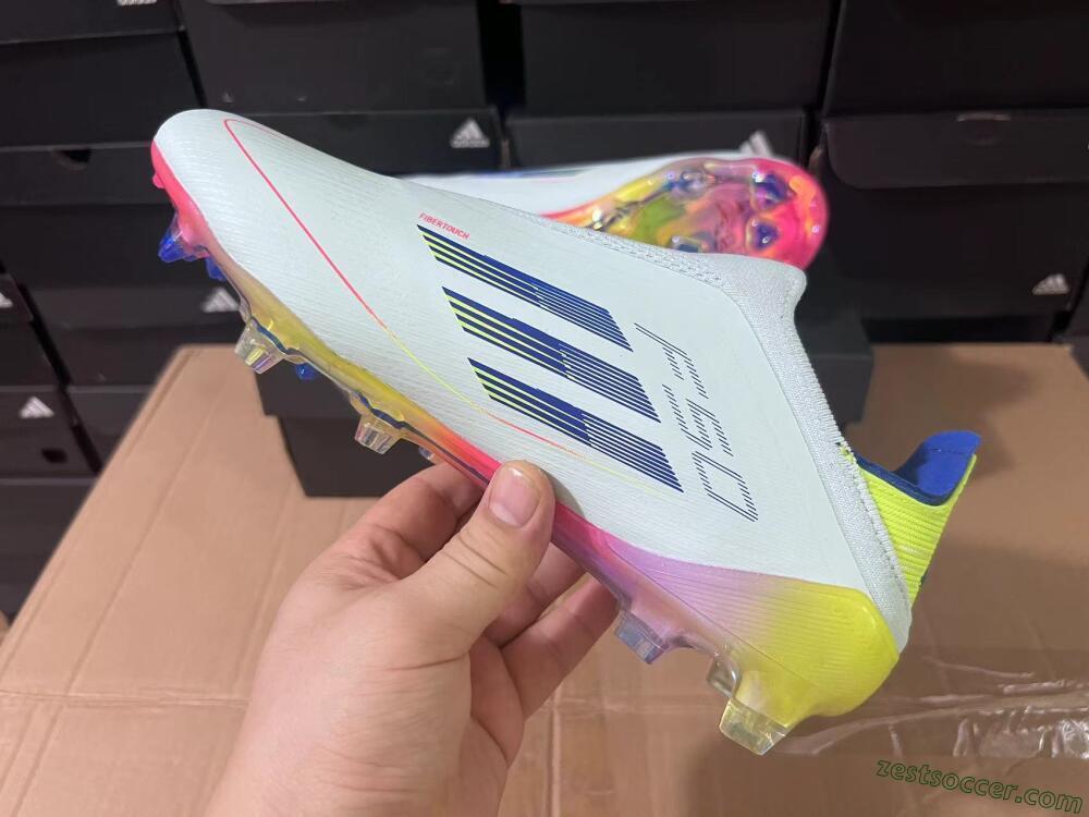 Adidas F50 Elite Laceless FG Low-Tops Soccer Cleats - Jade/Blue/Yellow