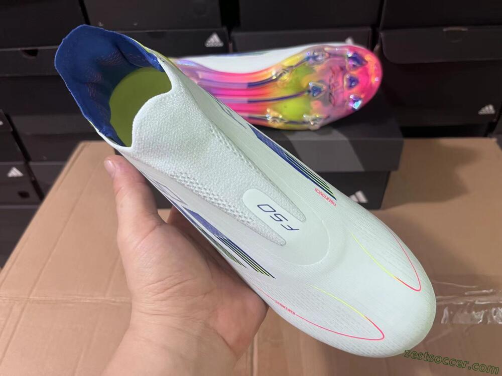 Adidas F50 Elite Laceless FG Low-Tops Soccer Cleats - Jade/Blue/Yellow