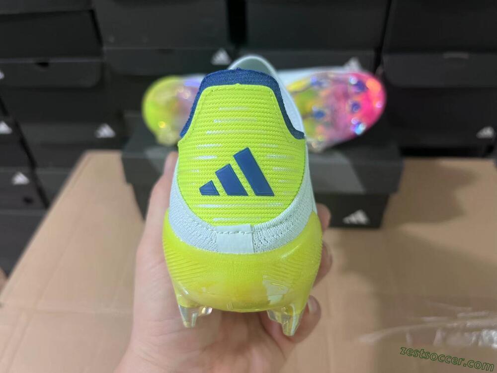 Adidas F50 Elite Laceless FG Low-Tops Soccer Cleats - Jade/Blue/Yellow