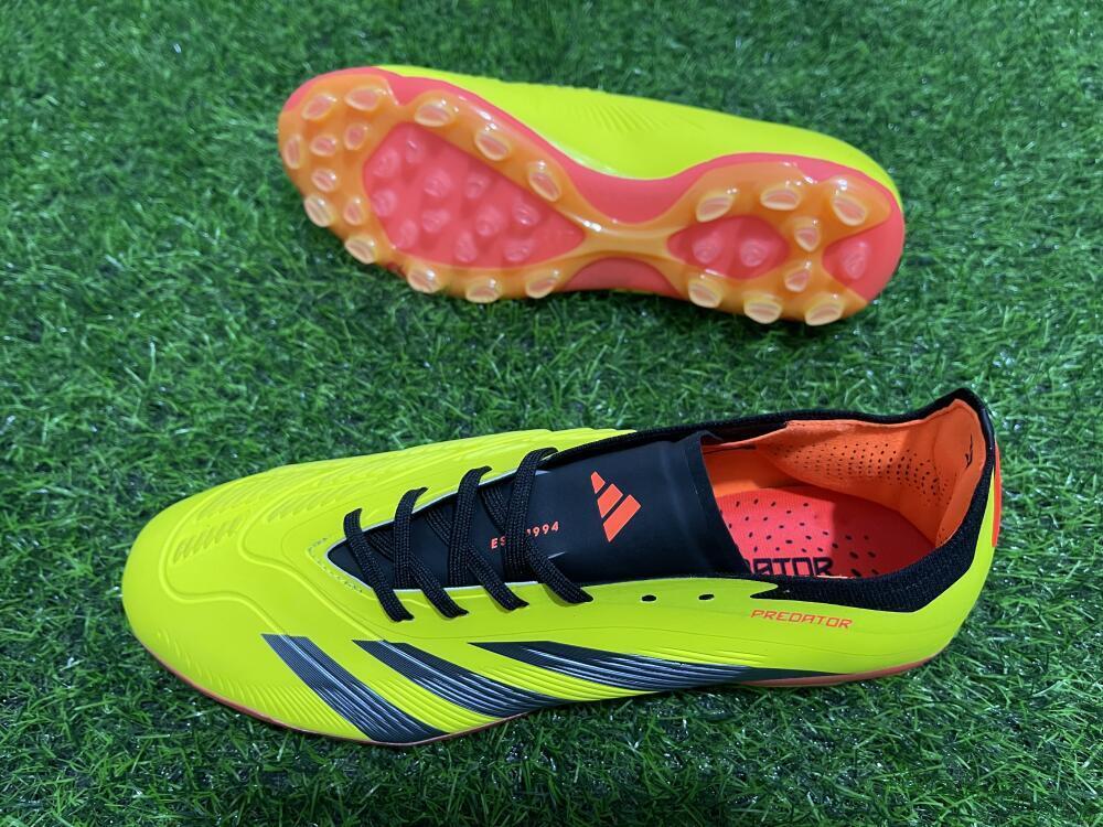Adidas Predator 24 Elite AG Low-Tops Soccer Cleats - Yellow/Silver/Red