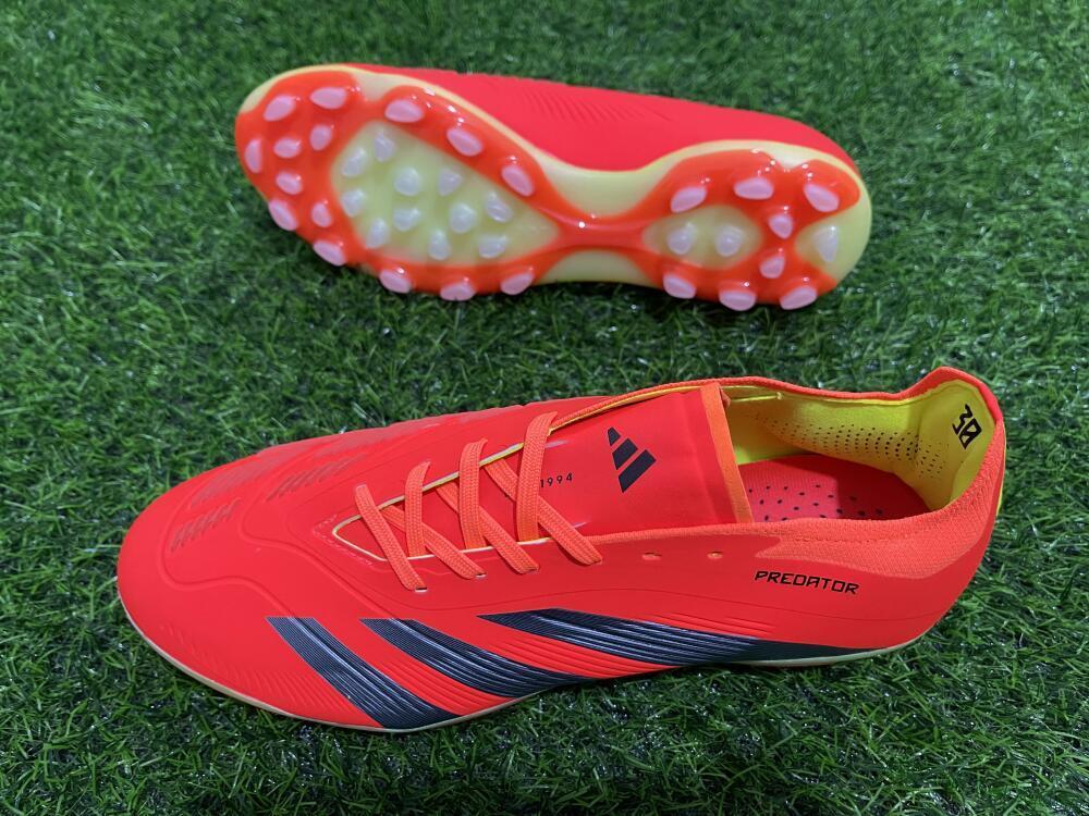 Adidas Predator 24 Elite AG Low-Tops Soccer Cleats - Red/Silver/Yellow