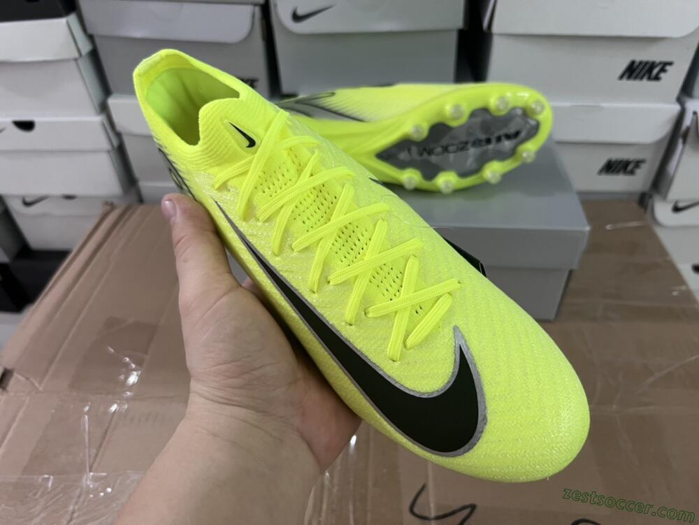 Nike Air Zoom Mercurial Vapor 16 Elite AG Low-Tops Soccer Cleats - Yellow/Silver/Black