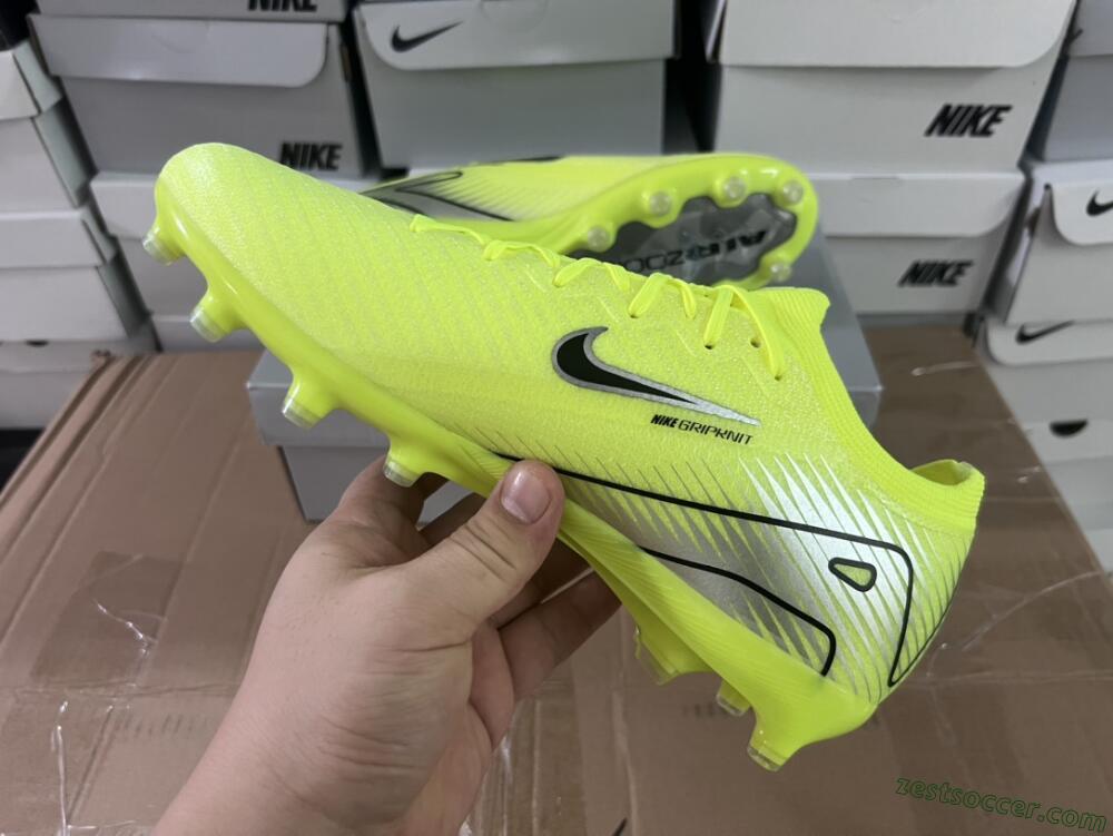 Nike Air Zoom Mercurial Vapor 16 Elite AG Low-Tops Soccer Cleats - Yellow/Silver/Black
