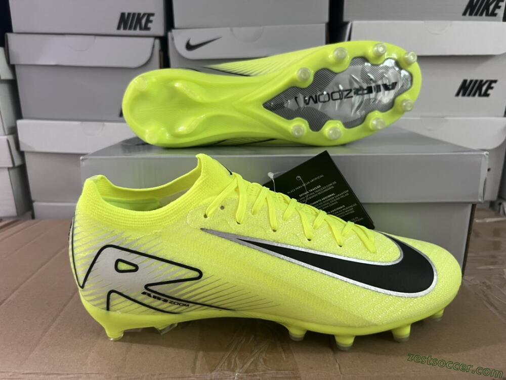 Nike Air Zoom Mercurial Vapor 16 Elite AG Low-Tops Soccer Cleats - Yellow/Silver/Black