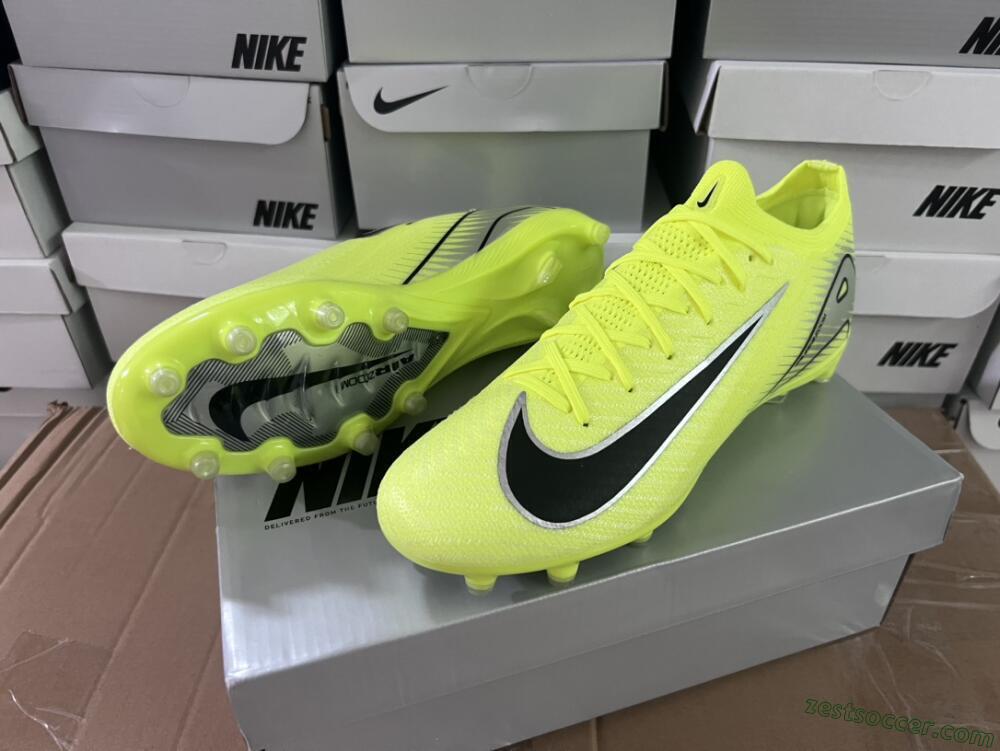 Nike Air Zoom Mercurial Vapor 16 Elite AG Low-Tops Soccer Cleats - Yellow/Silver/Black