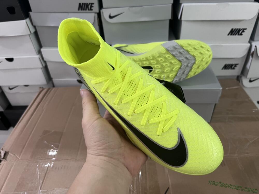 Nike Air Zoom Mercurial Superfly 10 Elite TF High-Tops Soccer Shoes - Yellow/Silver/Black