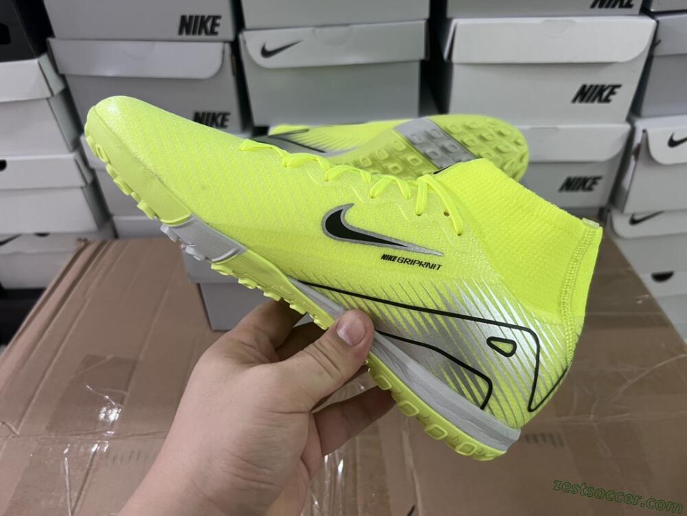 Nike Air Zoom Mercurial Superfly 10 Elite TF High-Tops Soccer Shoes - Yellow/Silver/Black