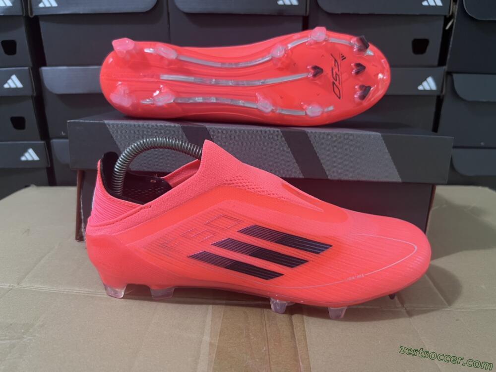 Adidas F50 Elite Laceless FG Low-Tops Soccer Cleats - Red/Blue/Silver
