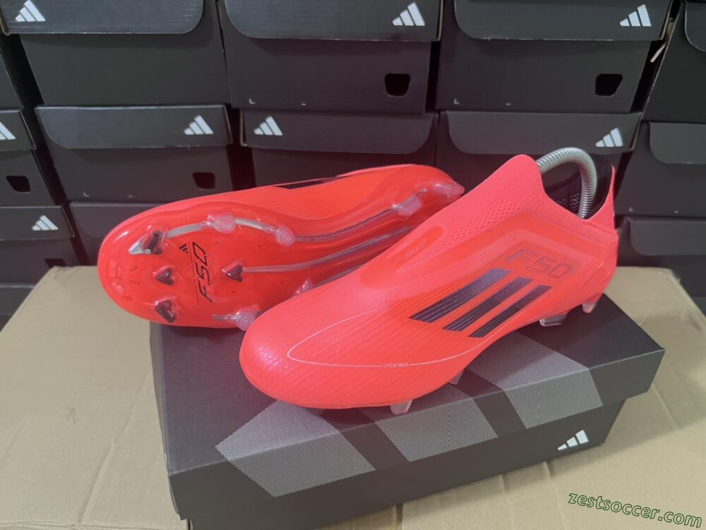 Adidas F50 Elite Laceless FG Low-Tops Soccer Cleats - Red/Blue/Silver