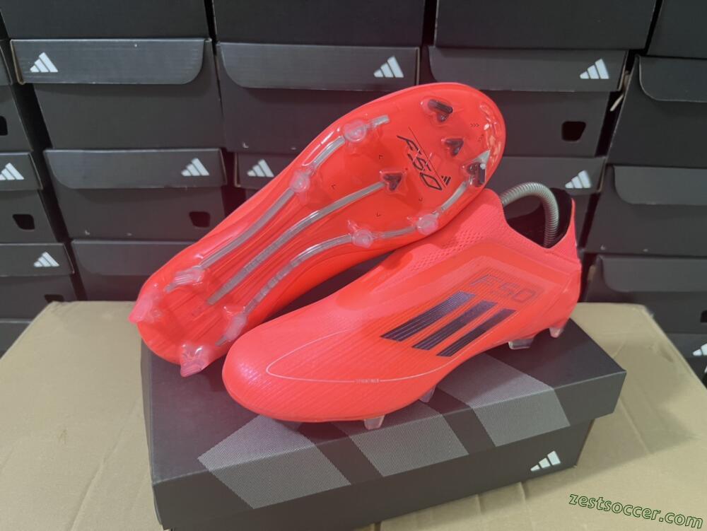 Adidas F50 Elite Laceless FG Low-Tops Soccer Cleats - Red/Blue/Silver