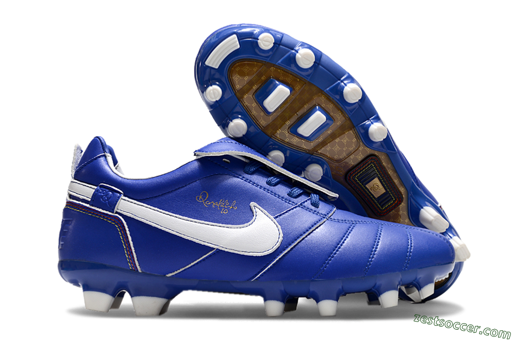 Ronaldo x Nike Tiempo Legend R10 Elite FG Low-Tops Soccer Cleats - Bule/White 0