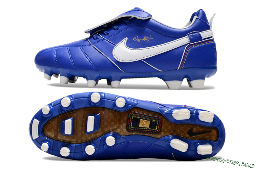 Ronaldo x Nike Tiempo Legend R10 Elite FG Low-Tops Soccer Cleats - Bule/White 1