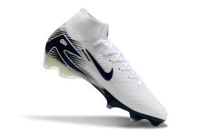 Nike Air Zoom Mercurial Superfly 10 Elite FG High-Tops Soccer Cleats - White/Black/Blue