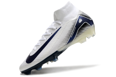 Nike Air Zoom Mercurial Superfly 10 Elite FG High-Tops Soccer Cleats - White/Black/Blue