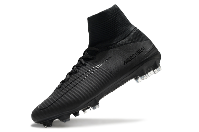 Nike Zoom Mercurial Superfly 5 Elite FG High-Tops Soccer Cleats - Black/Black