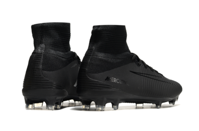Nike Zoom Mercurial Superfly 5 Elite FG High-Tops Soccer Cleats - Black/Black