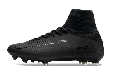 Nike Zoom Mercurial Superfly 5 Elite FG High-Tops Soccer Cleats - Black/Black
