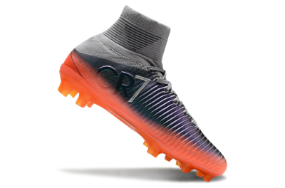 Nike Zoom Mercurial Superfly 5 Elite FG High-Tops Soccer Cleats - Grey/Black/Orange