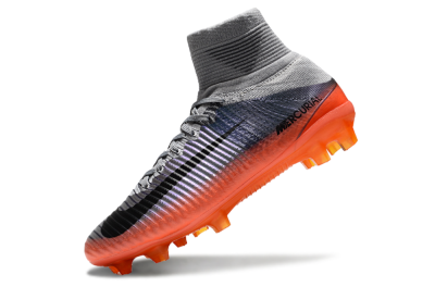 Nike Zoom Mercurial Superfly 5 Elite FG High-Tops Soccer Cleats - Grey/Black/Orange