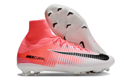 Nike Zoom Mercurial Superfly 5 Elite FG High-Tops Soccer Cleats - Pink/White/Black