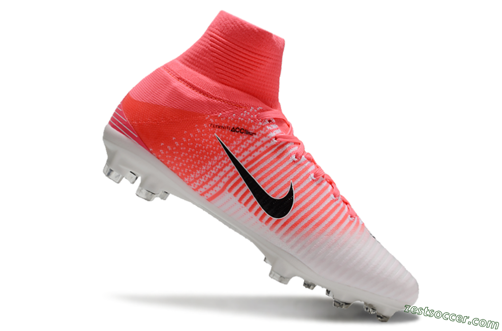 Nike Zoom Mercurial Superfly 5 Elite FG High-Tops Soccer Cleats - Pink/White/Black 4