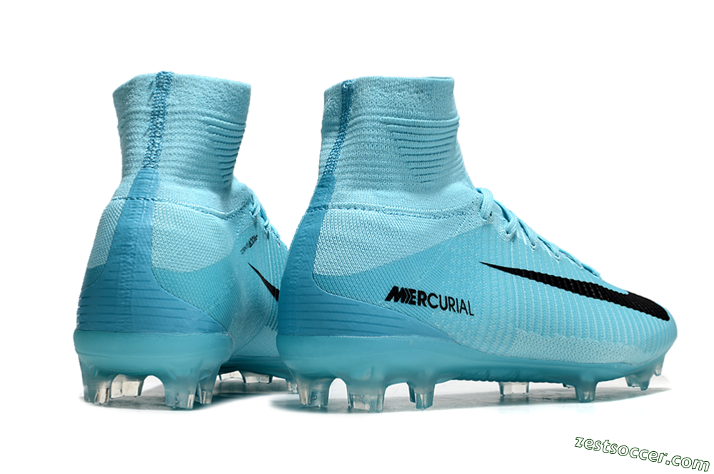 Nike Zoom Mercurial Superfly 5 Elite FG High-Tops Soccer Cleats - Jade/Black 6