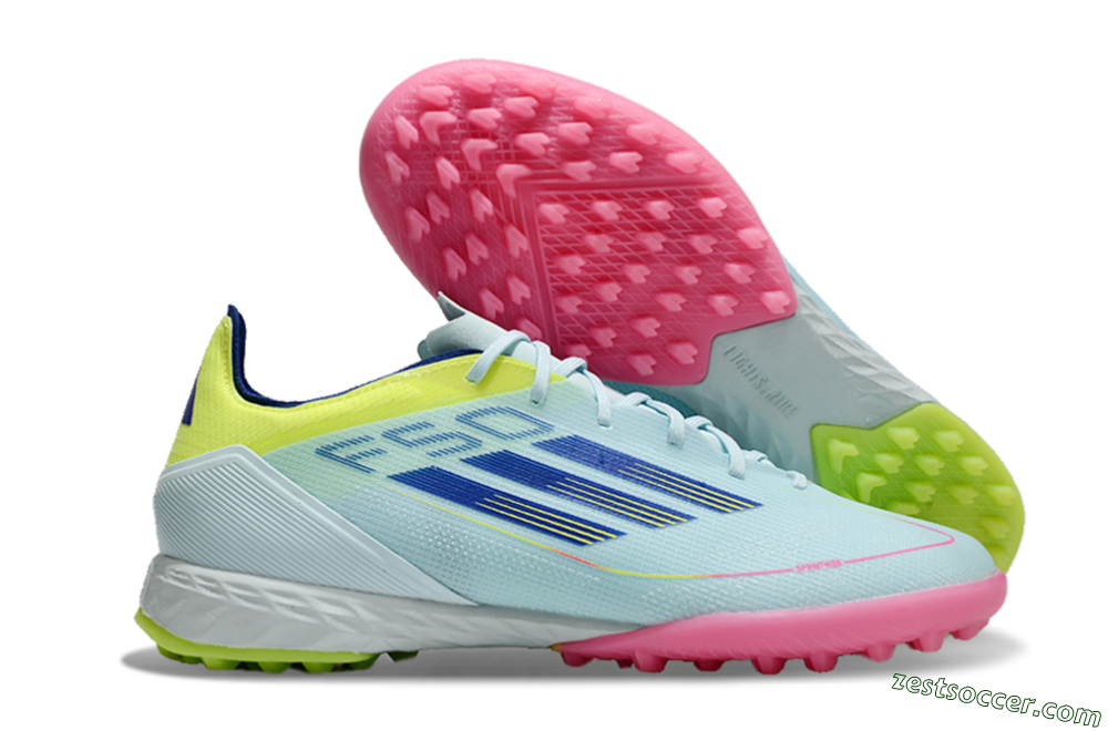 Adidas F50 Pro TF Low-Tops Soccer Shoes - Jade/Blue/Yellow/Pink 0