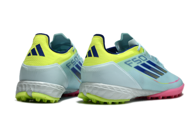 Adidas F50 Pro TF Low-Tops Soccer Shoes - Jade/Blue/Yellow/Pink