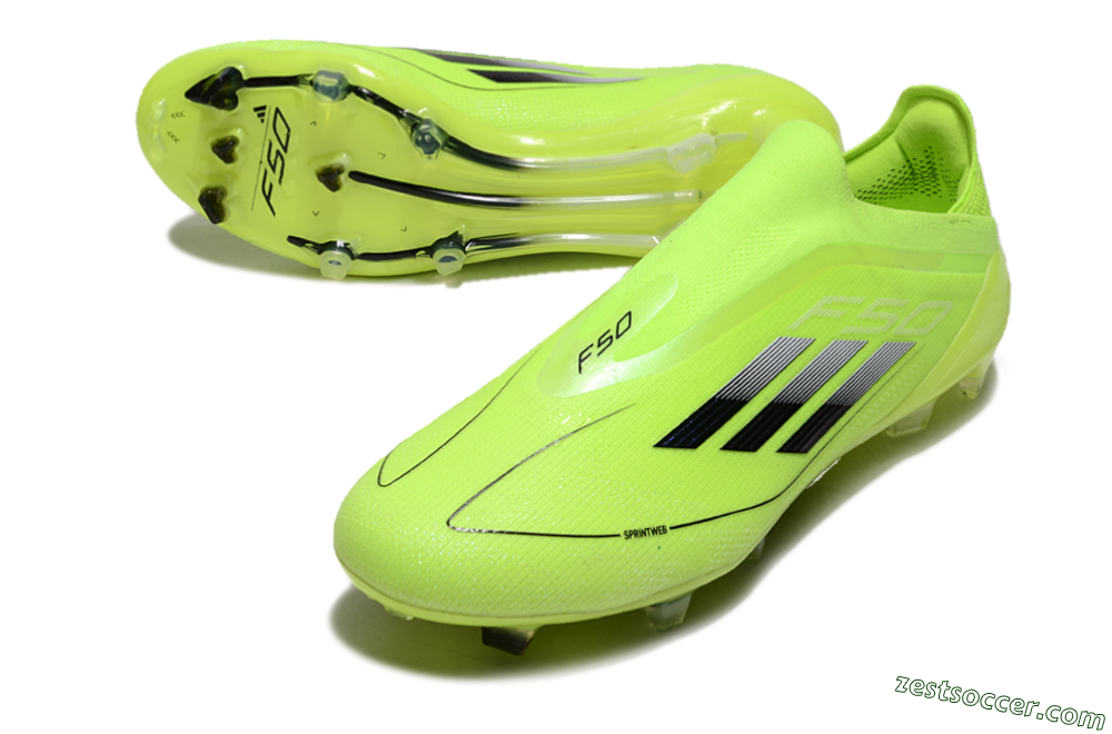 Adidas F50 Elite Laceless FG Low-Tops Soccer Cleats - Yellow/Black 3