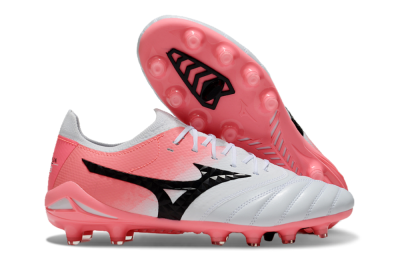 Mizuno Morelia Neo IV Bate FG Low-Tops Soccer Cleats - White/Pink/Black