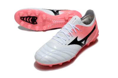 Mizuno Morelia Neo IV Bate FG Low-Tops Soccer Cleats - White/Pink/Black