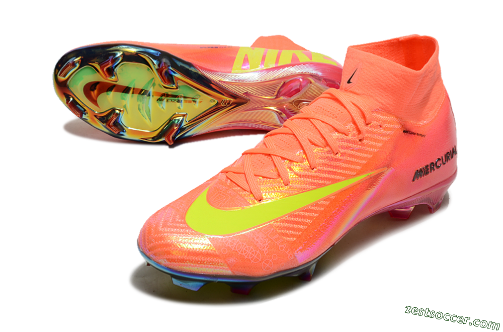 Nike Air Zoom Mercurial Superfly 10 Elite FG High-Tops Soccer Cleats - Orange/Yellow/Black 3