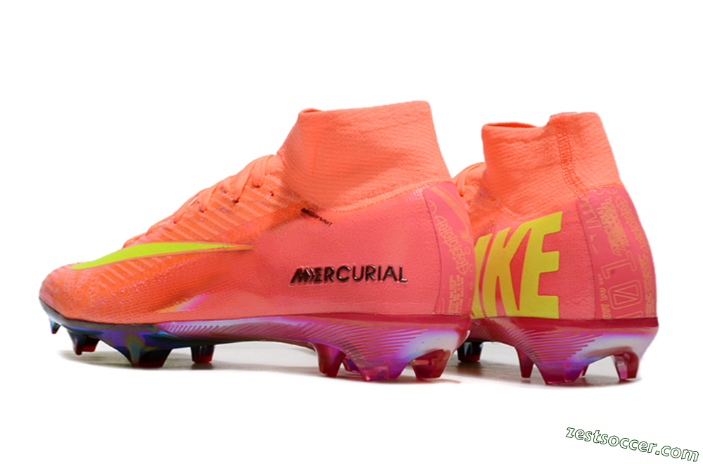 Nike Air Zoom Mercurial Superfly 10 Elite FG High-Tops Soccer Cleats - Orange/Yellow/Black 5