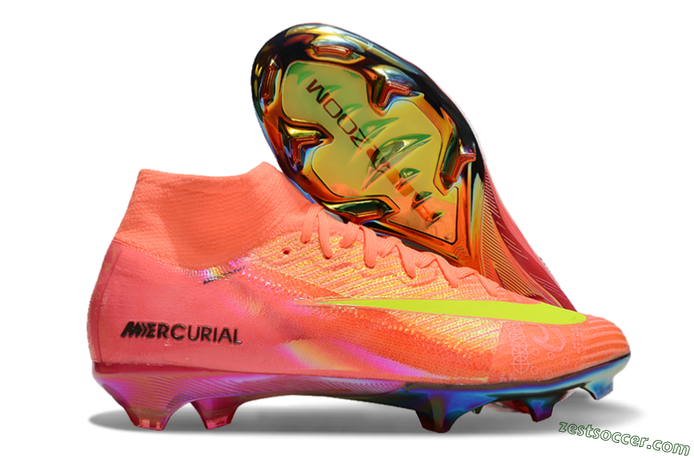 Nike Air Zoom Mercurial Superfly 10 Elite FG High-Tops Soccer Cleats - Orange/Yellow/Black 0