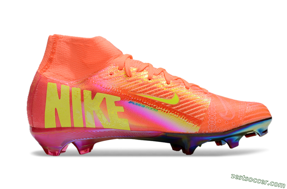 Nike Air Zoom Mercurial Superfly 10 Elite FG High-Tops Soccer Cleats - Orange/Yellow/Black 4