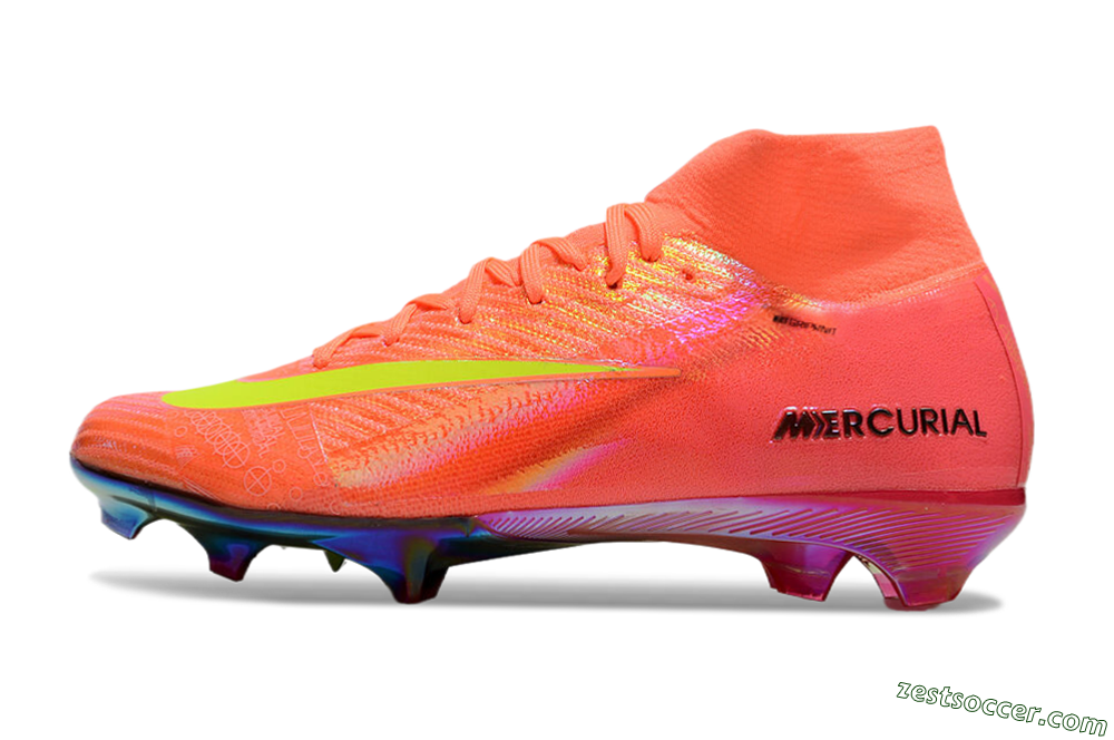Nike Air Zoom Mercurial Superfly 10 Elite FG High-Tops Soccer Cleats - Orange/Yellow/Black 2