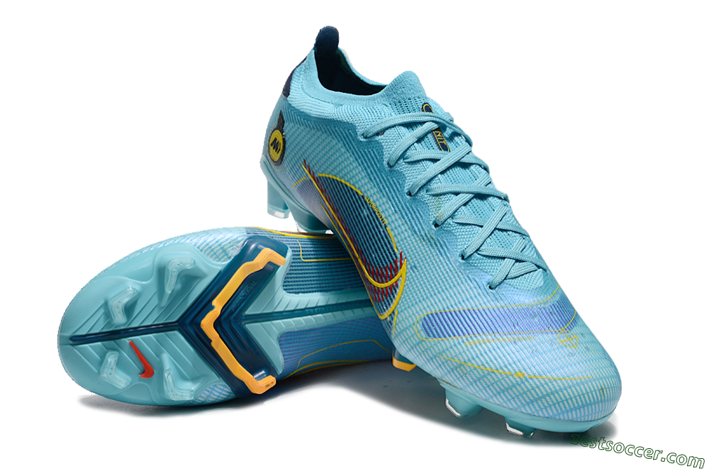 Nike Mercurial Vapor 14 Elite FG Low-Tops Soccer Cleats - Jade/Yellow/Black 3