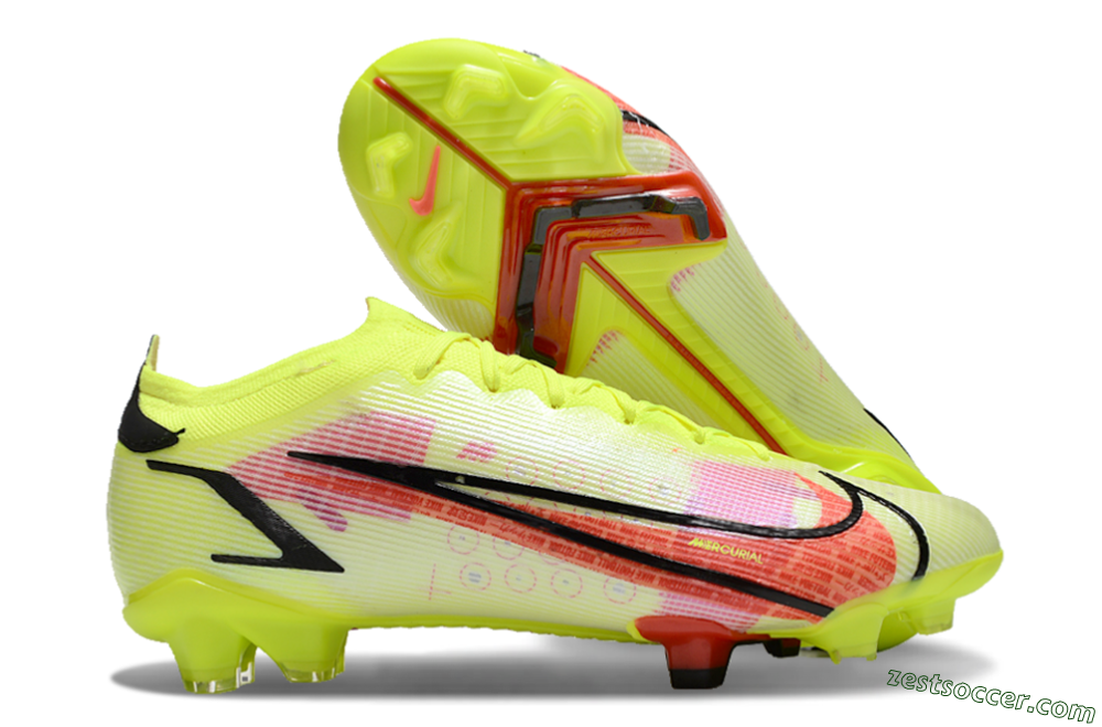 Nike Mercurial Vapor 14 Elite FG Low-Tops Soccer Cleats - Yellow/Red/Black 0