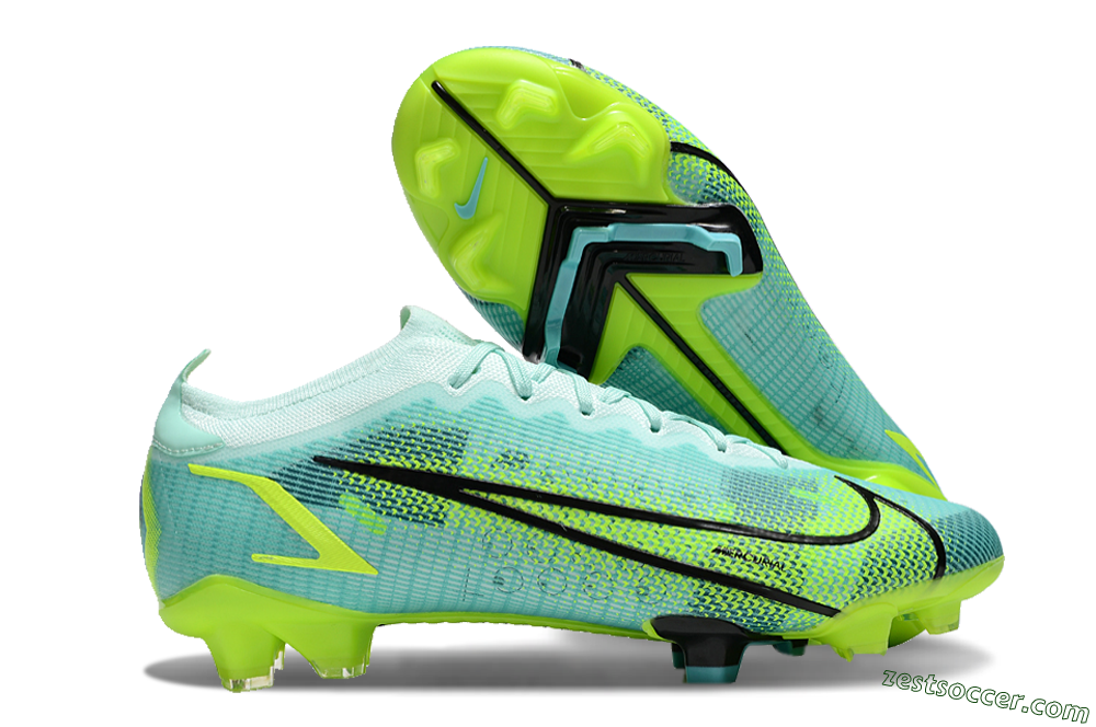 Nike Mercurial Vapor 14 Elite FG Low-Tops Soccer Cleats - Green/Black/Yellow 0