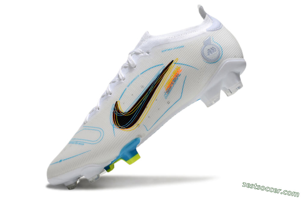 Nike Mercurial Vapor 14 Elite FG Low-Tops Soccer Cleats - White/Black/Yellow 5