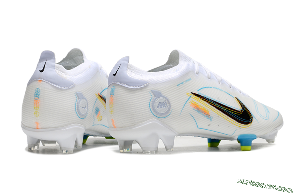 Nike Mercurial Vapor 14 Elite FG Low-Tops Soccer Cleats - White/Black/Yellow 6