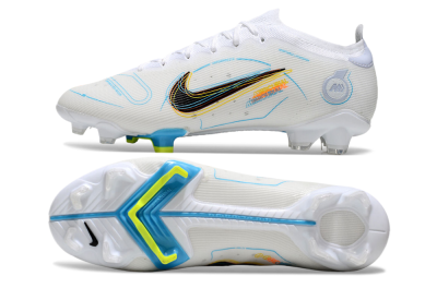 Nike Mercurial Vapor 14 Elite FG Low-Tops Soccer Cleats - White/Black/Yellow