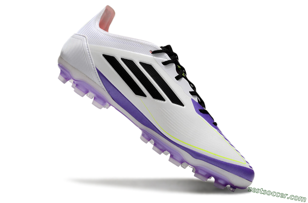 Adidas F50 Elite AG Low-Tops Soccer Cleats - White/Purple/Black 4