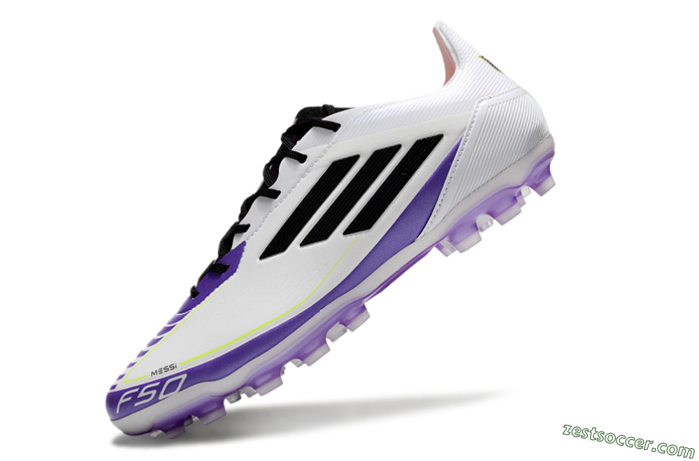 Adidas F50 Elite AG Low-Tops Soccer Cleats - White/Purple/Black 5