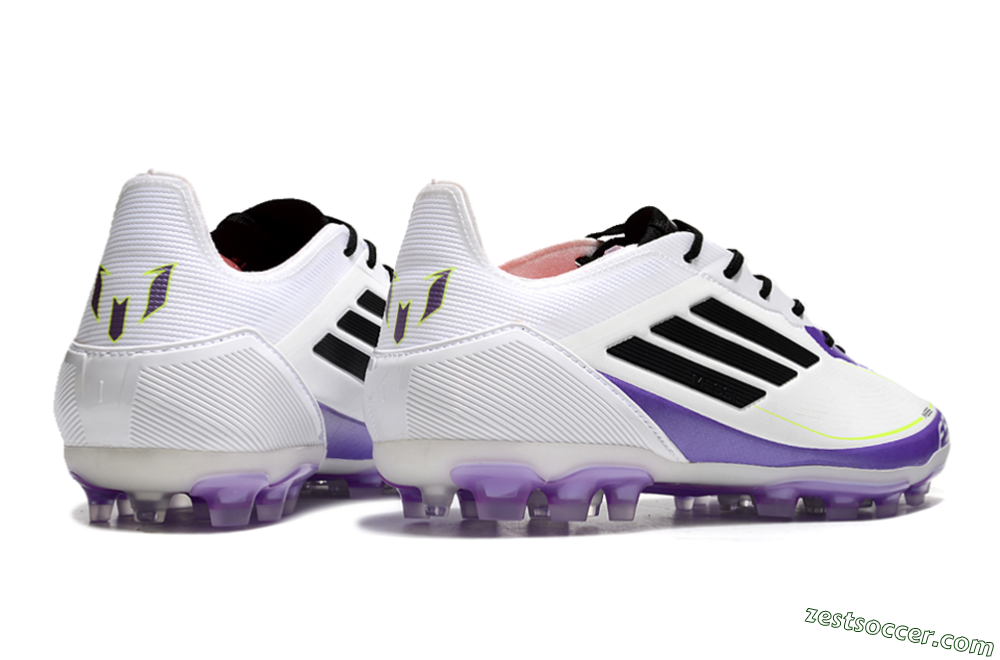 Adidas F50 Elite AG Low-Tops Soccer Cleats - White/Purple/Black 6
