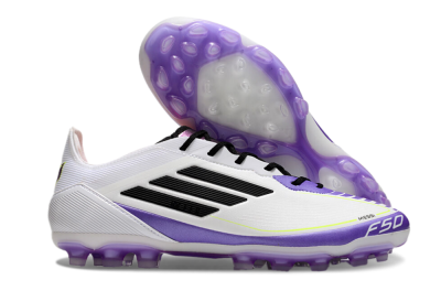 Adidas F50 Elite AG Low-Tops Soccer Cleats - White/Purple/Black