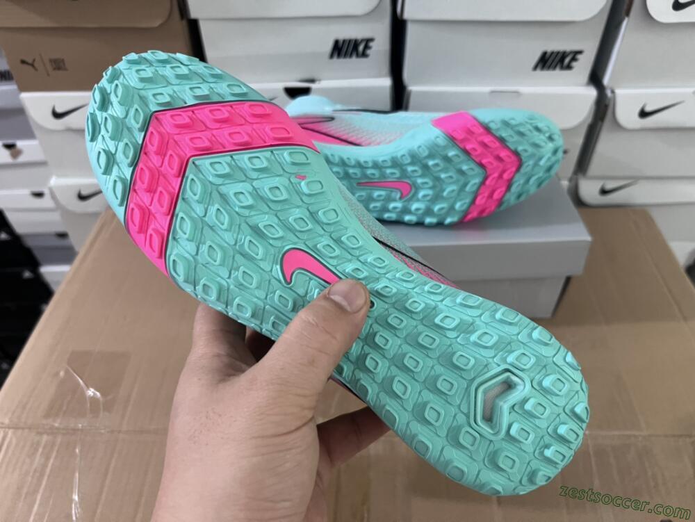 Nike Air Zoom Mercurial Superfly 10 Elite TF High-Tops Soccer Shoes - Green/Pink/Black